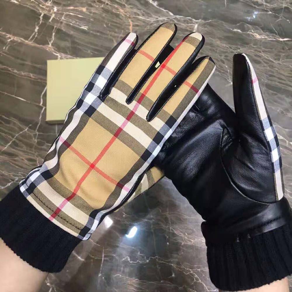 Burberry check gloves shops