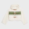 Celine Women Hooded Cardigan in Striped Tweed