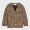 Celine Women Oversized Cardigan in Tweed