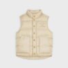 Celine Women Quilted Blouson Jacket in Lightweight Nylon-Beige