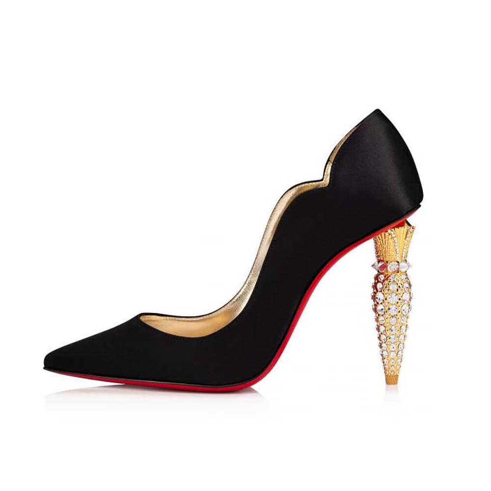 Christian Louboutin Women Lipstrass Pump 100 mm Heel Height-Black