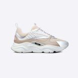 Dior Men B22 Sneaker Cream Technical Mesh with Beige and White Smooth Calfskin
