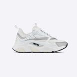 Dior Men B22 Sneaker White Technical Mesh with White and Silver-Tone Calfskin