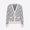 Dior Men Oblique Cardigan White Mauve and Sea Green Wool Jacquard
