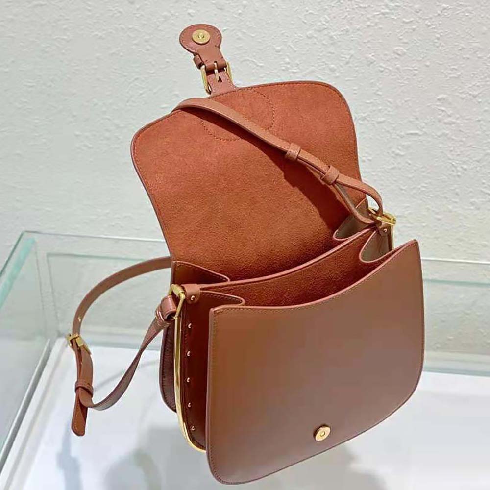 Dior Women Bobby Frame Bag Cognac-Colored Box Calfskin 5 Dior Women Bobby Frame Bag Cognac-Colored Box Calfskin - Image 5