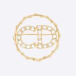 Dior Women Clair D Lune Brooch Gold-Finish Metal and White Crystals