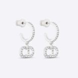 Dior Women Clair D Lune Earrings Silver-Finish Metal and Silver-Tone Crystals