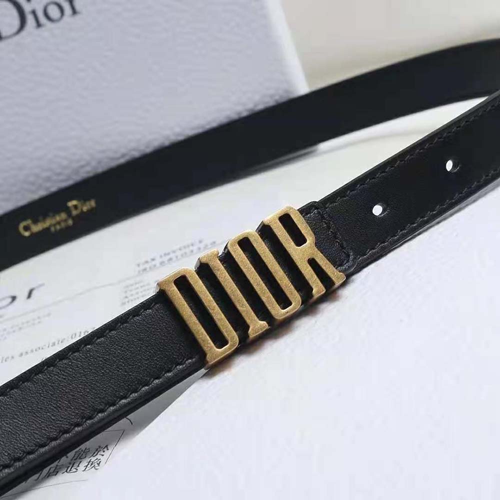 Dior - D-Fence Belt Black Smooth Calfskin, 30 mm - Size 70 - Women