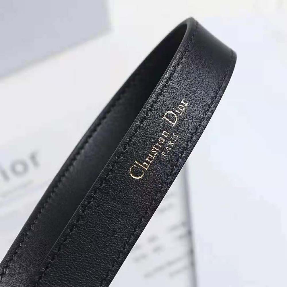 Dior Calfskin D-fence Belt in Black