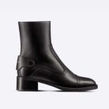 Dior Women D-Folk Heeled Ankle Boot Black Perforated Calfskin