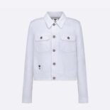 Dior Women Jacket White Cotton Denim with Blue Rêve D'Infini Motif