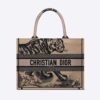 Dior Women Medium Dior Book Tote Brown and Black Macro Toile de Jouy Tiger Embroidery 11 Dior Women Medium Dior Book Tote Brown and Black Macro Toile de Jouy Tiger Embroidery