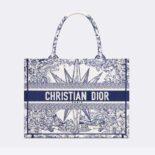 Dior Women Medium Dior Book Tote White and Blue Rêve D'Infini Embroidery