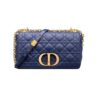 Dior Women Medium Dior Caro Bag Royal Blue Supple Cannage Calfskin