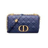 Dior Women Medium Dior Caro Bag Royal Blue Supple Cannage Calfskin