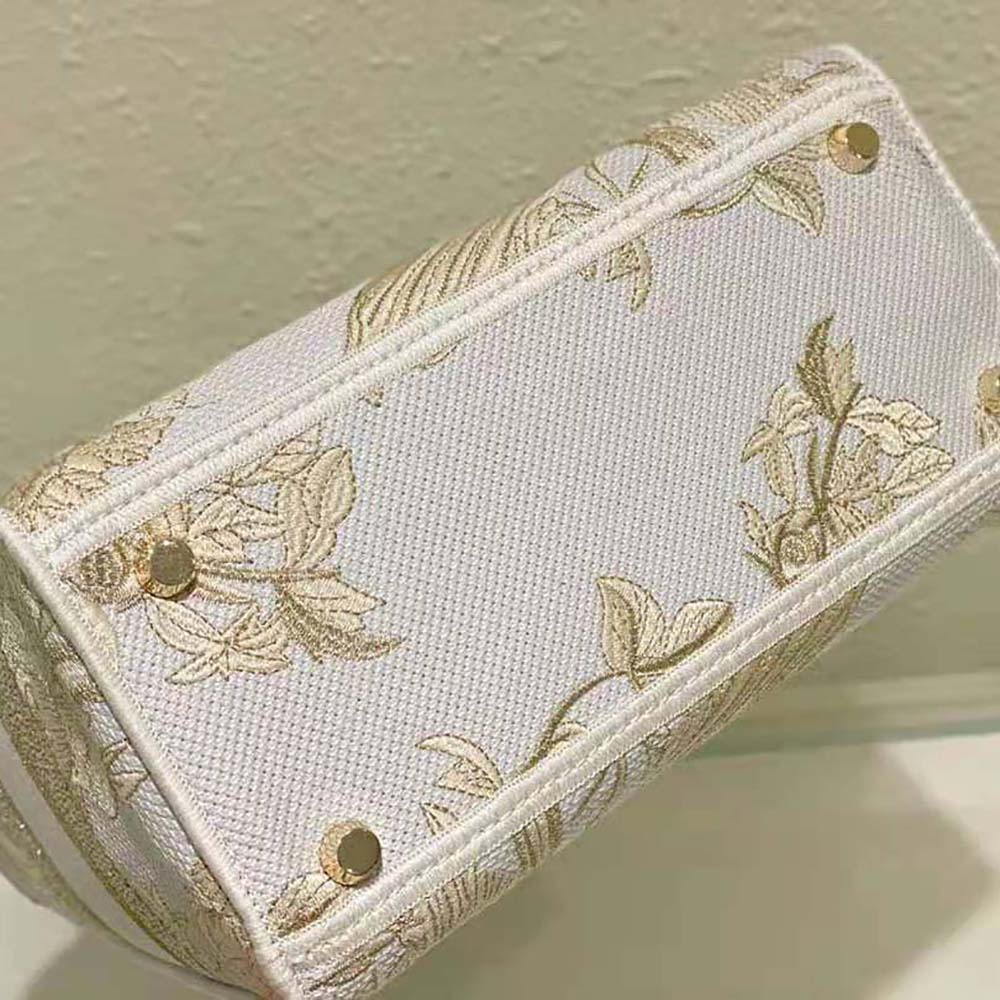 Dior Women Medium Lady D-lite Bag Dior Jardin D'Hiver Embroidery with Gold-Tone Metallic Thread 8 Dior Women Medium Lady D-lite Bag Dior Jardin D'Hiver Embroidery with Gold-Tone Metallic Thread - Image 8