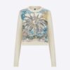 Dior Women Sweater Ecru Cashmere Knit with Multicolor Rêve D'Infini Motif