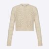 Dior Women Twin-Set Ecru Cashmere Silk and Mohair Knit
