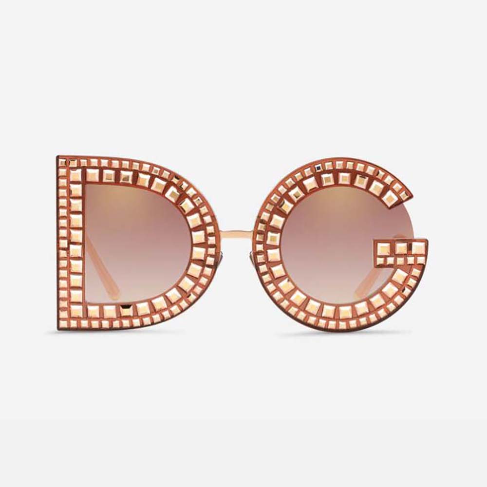 Dolce Gabbana D&G Women DG Glitter Sunglasses-Pink