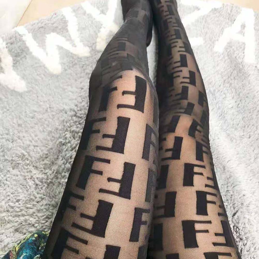 Fendi Women Tights Black Nylon Pantyhose