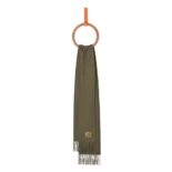 Loewe Women Anagram Scarf in Cashmere-Dark Green