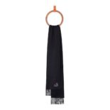 Loewe Women Anagram Scarf in Cashmere-Navy Blue