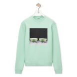 Loewe Women Ceramic Print Sweatshirt in Cotton-Lime