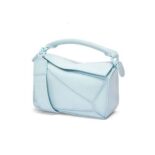 Loewe Women Mini Puzzle Bag in Satin Calfskin-Blue