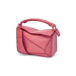 Loewe Women Mini Puzzle Bag in Satin Calfskin-Pink