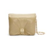 Loewe Women Puffer Goya Bag in Shiny Nappa Lambskin-Clay Green