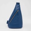 Prada Men Cross Leather Bag wite Logo-Print Re-Nylon lining-Navy