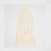 Prada Women Long Pleated Tulle Skirt-White