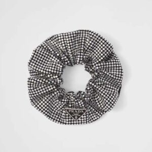 Prada Women Luminous crystals embellish this Satin Scrunchie