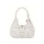 Prada Women Moon Re-Nylon and Leather Bag-White