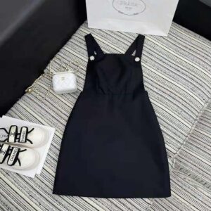 Prada Women Re-Nylon Overall Dress-Black