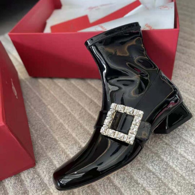 Roger Vivier Women Très Vivier Babies Strass Buckle Strech Boots