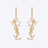 Saint Laurent YSL Women Monogram Palm Earrings in Metal-Gold