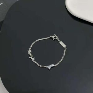 Opyum heart charm bracelet in metal, Saint Laurent
