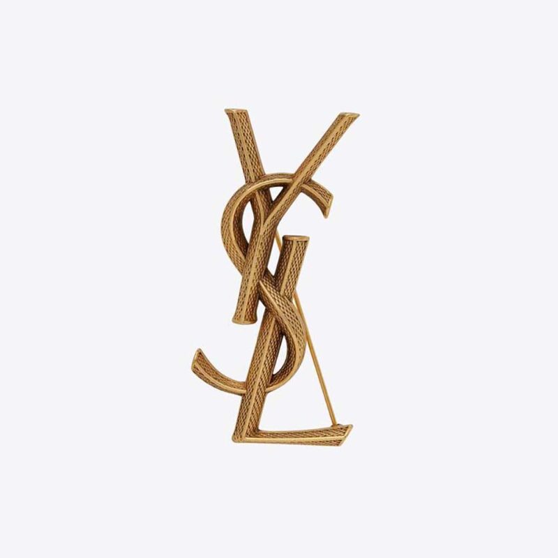 Saint Laurent YSL Women Opyum Twist Cuff Bracelet in Metal