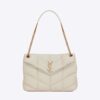 Saint Laurent YSL Women Puffer Medium Chain Bag in Quilted Lambskin-White