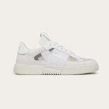 Valentino Men VL7N Low-Top Sneakers in Calfskin and Mesh Fabric with Bands-White