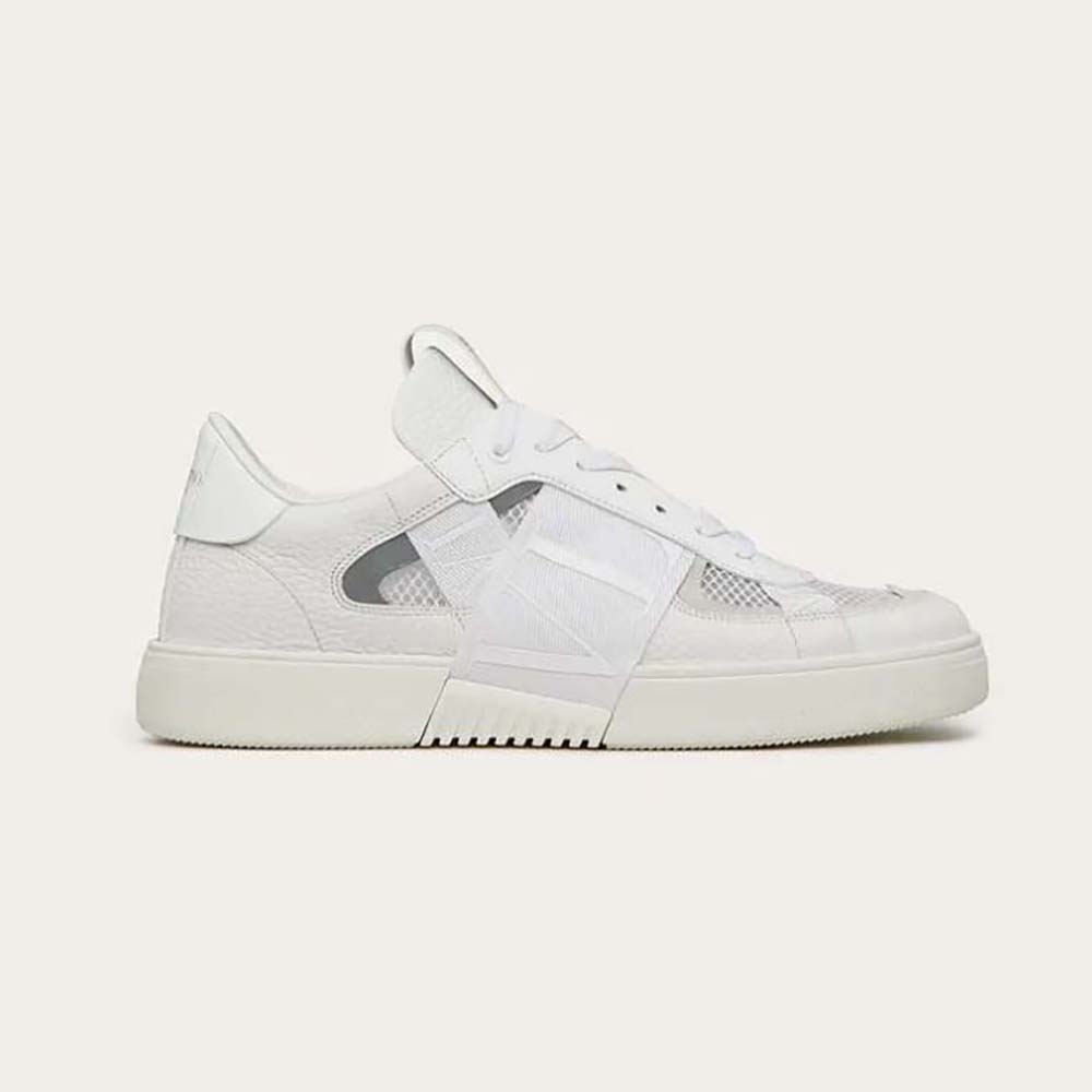 Valentino Unisex VL7N Low-Top Sneakers in Calfskin and Mesh Fabric with ...