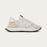Valentino Women Lace and Mesh Lacerunner Sneaker-Beige