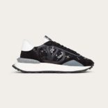 Valentino Women Lace and Mesh Lacerunner Sneaker-Black