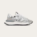 Valentino Women Lace and Mesh Lacerunner Sneaker-Silver