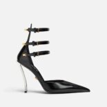 Versace Women Pin-Point Pumps in Calf Leather-Black