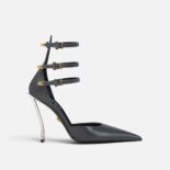 Versace Women Pin-Point Pumps in Calf Leather-Gray