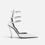 Versace Women Pin-Point Pumps in Calf Leather-White