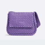 Bottega Veneta Women Cobble Shoulder Bag Small Padded Intreccio Leather-Purple