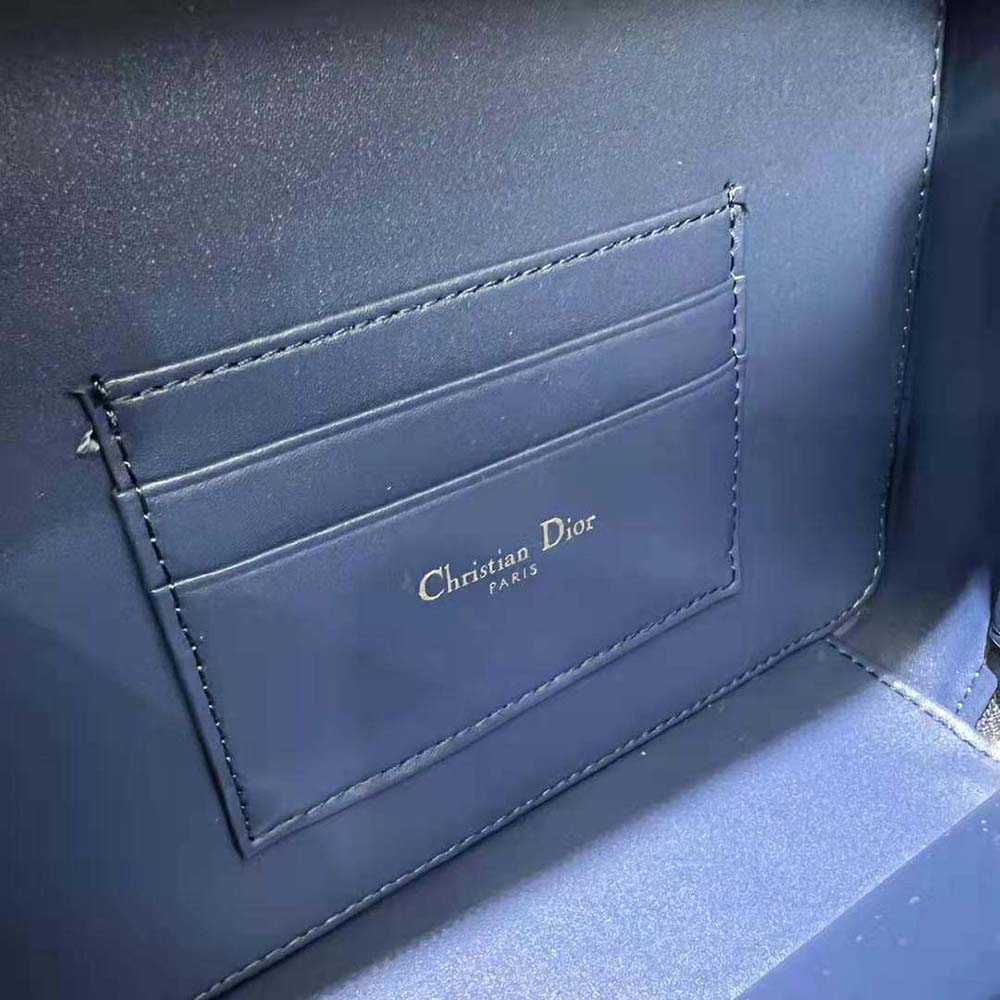 Dior Women Caro Box Bag with Chain Royal Blue Quilted Macrocannage Calfskin 10 Dior Women Caro Box Bag with Chain Royal Blue Quilted Macrocannage Calfskin - Image 10